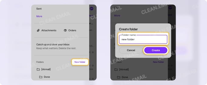 How to create a folder in Yahoo Mail on Android