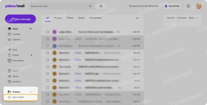 How to create a folder in Yahoo Mail on the web