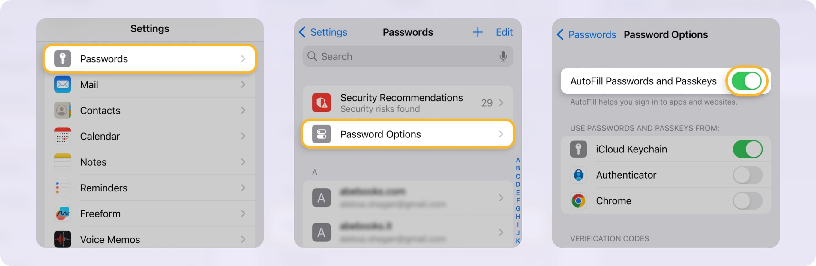 how to find password for email on iphone