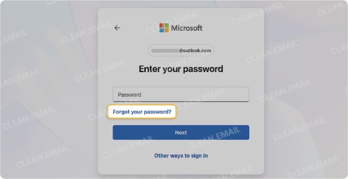 Select ‘Forgot your password?’ on the sign-in screen