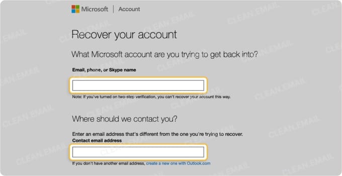 How to fill out the Microsoft account recovery form