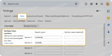 Enable Multiple Inboxes in Gmail settings