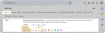 Gmail stars and markers for email prioritization