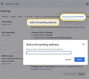 Forward a copy of emails before archiving or deleting them in Gmail