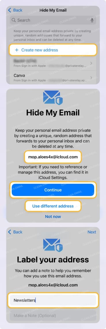 Hide My Email creates aliases for sign-ups while keeping your real email private