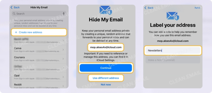 Hide My Email creates aliases for sign-ups while keeping your real email private
