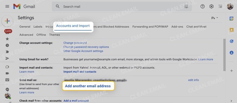 Go to Accounts and Import, then add another email address