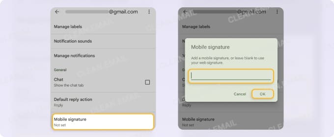 How to customize Gmail signatures on Android