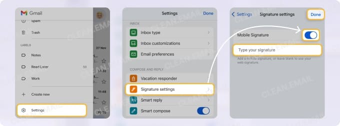 How to customize Gmail signatures on iPhone