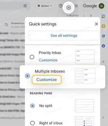 Desktop Multiple Inboxes with search-based sections
