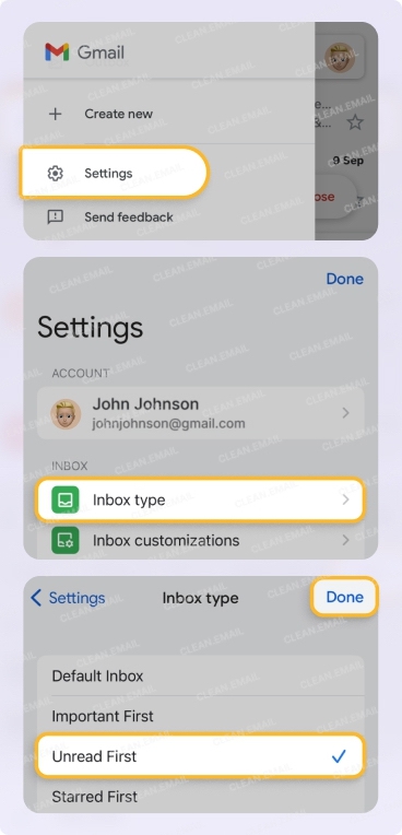 Customize Gmail layouts and tabs on iPhone