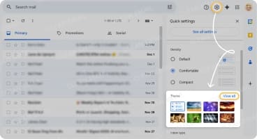 In Quick settings, choose a theme or click View all for more options