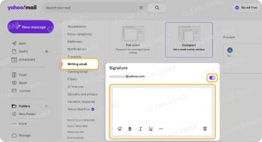 Update email signature settings in Yahoo Mail