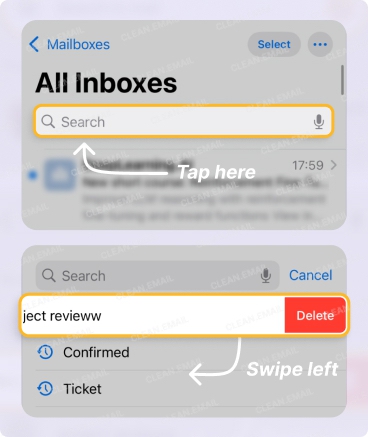 How to clear mail search history on iPhone