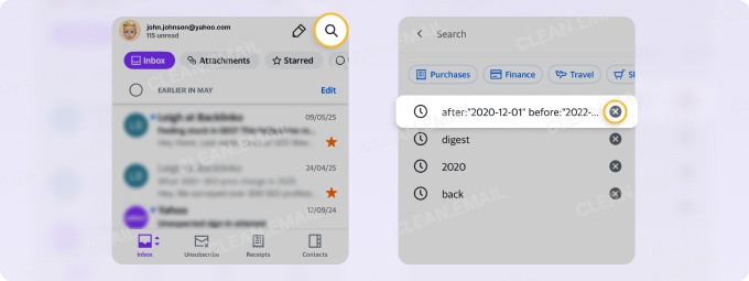 How to Clear Email Search History in Yahoo Mail App on iOS