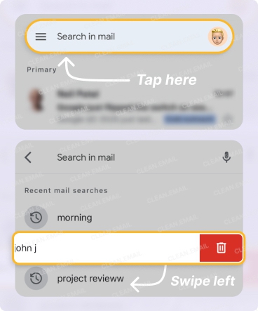 How to Delete Recent Mail Searches in Gmail on mobile