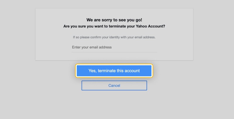 how to delete username on yahoo mail