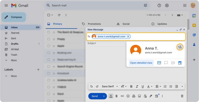 Add an Email Address to Gmail Contacts