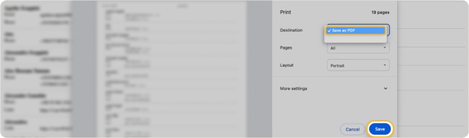 Create a PDF to Share Contacts
