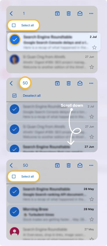 How to select all unread emails in your Inbox or with a label
