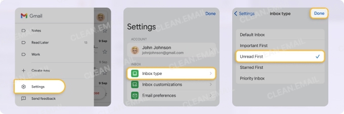 How to show only unread emails in Gmail on iPhone