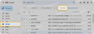 Search Gmail to find unread emails on web or mobile