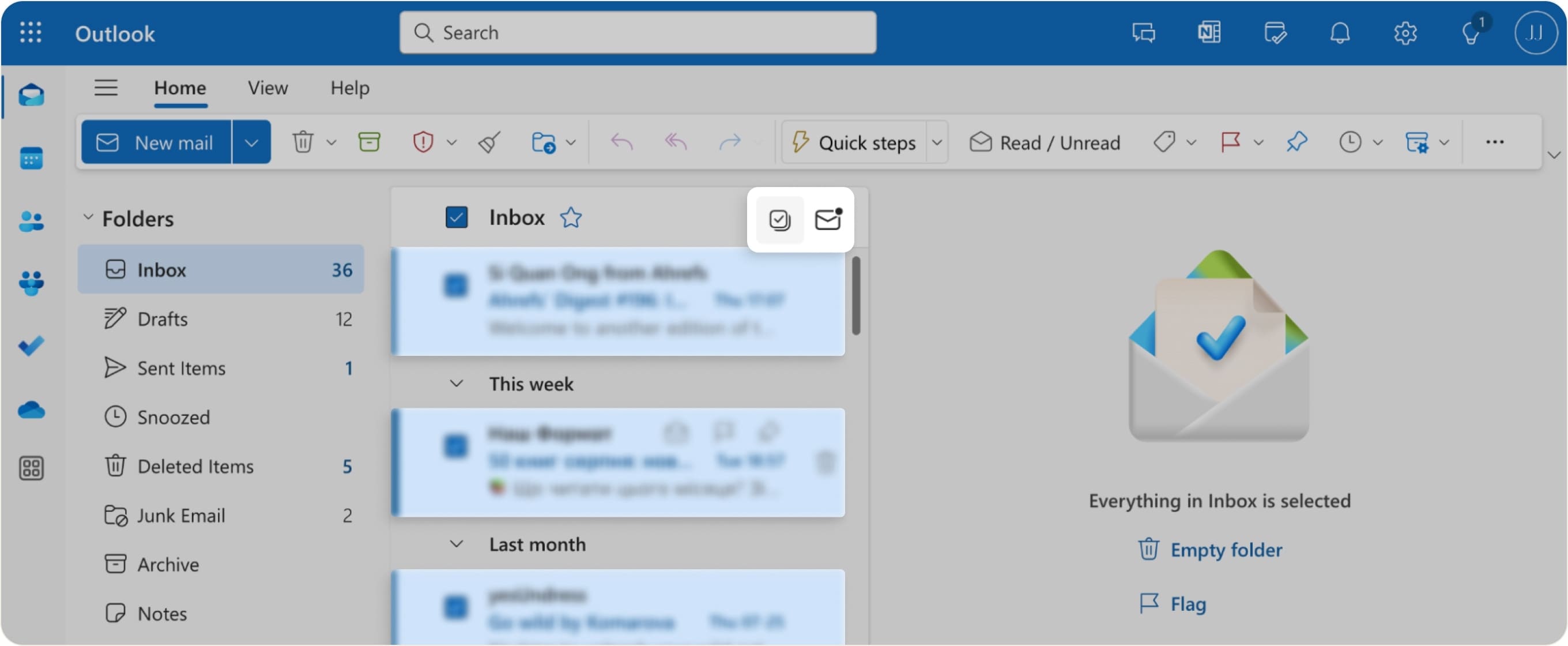 how to show only unread on mailbird