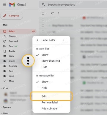 How to nest a current label in Gmail