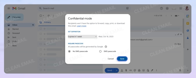 Gmail Confidential Mode for sending sensitive emails