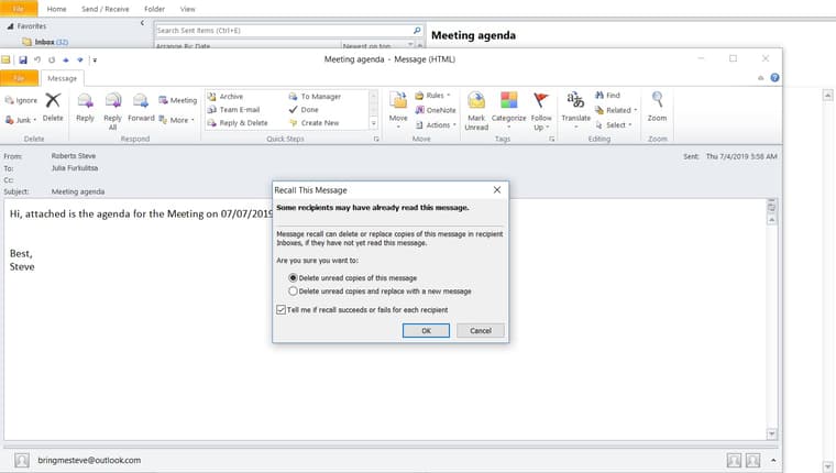 How To Recall An Email In Outlook 2016 And Outlook 365 5131
