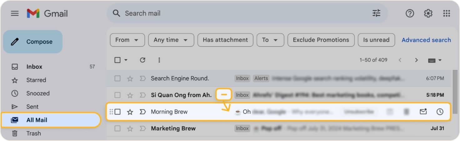 gmail remove inbox label from email