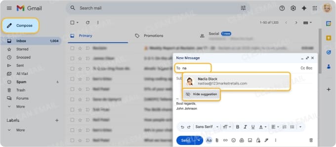 How to remove email addresses on Gmail's autocomplete feature