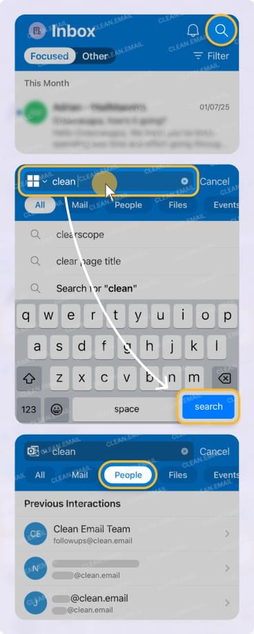 How to search Outlook on iPhone