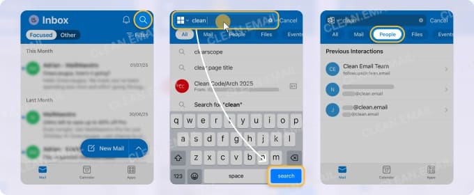How to search Outlook on iPhone