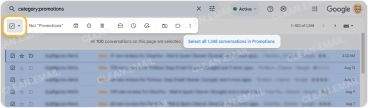 Select all emails matching a search in Gmail