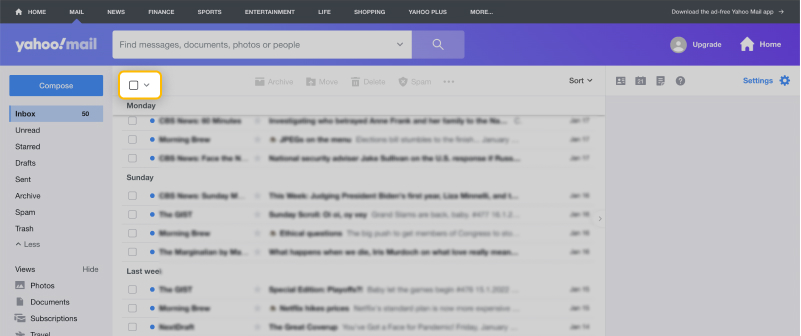 yahoo mail inbox