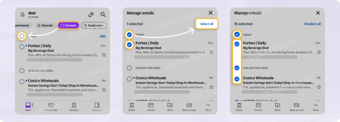 How to Select All Unread on Mobile