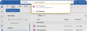 How to select all emails from one sender in Outlook web app