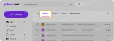 Priority tab in Yahoo Mail web and mobile apps