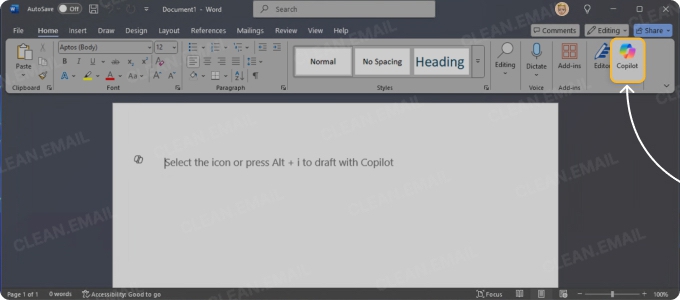 How to draft a new email with Copilot