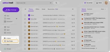 Create a new folder in Yahoo Mail on the web