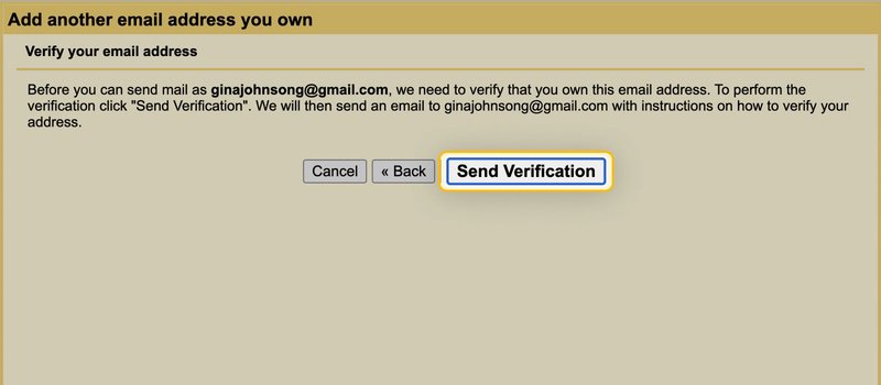 Click the Send Verification