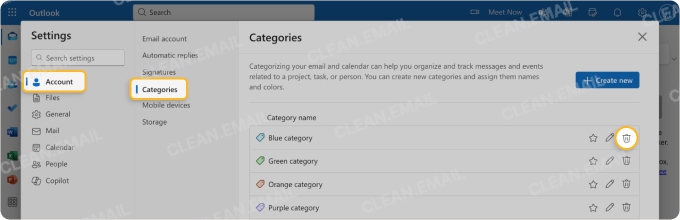 How to Delete Categories in Outlook on the Web
