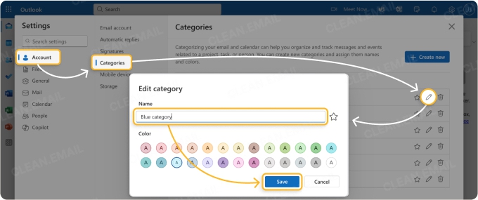 How to Edit Categories in Outlook on the Web