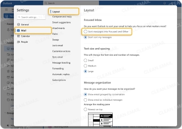 Sort messages into Focused and Other