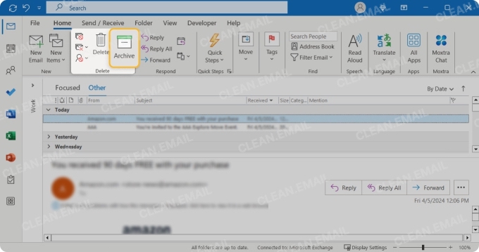 Mark the message as read and move it to Archive