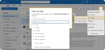 Créer des règles de boîte de réception