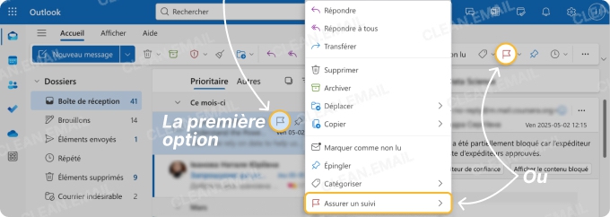 Ajouter un indicateur aux messages reçus