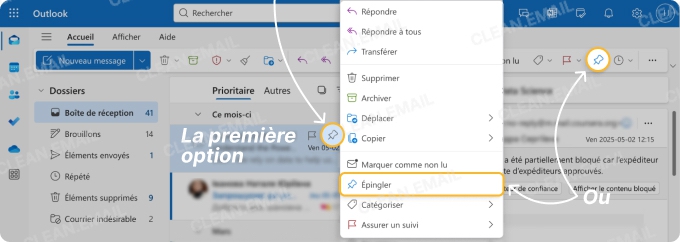 Épingler les messages importants