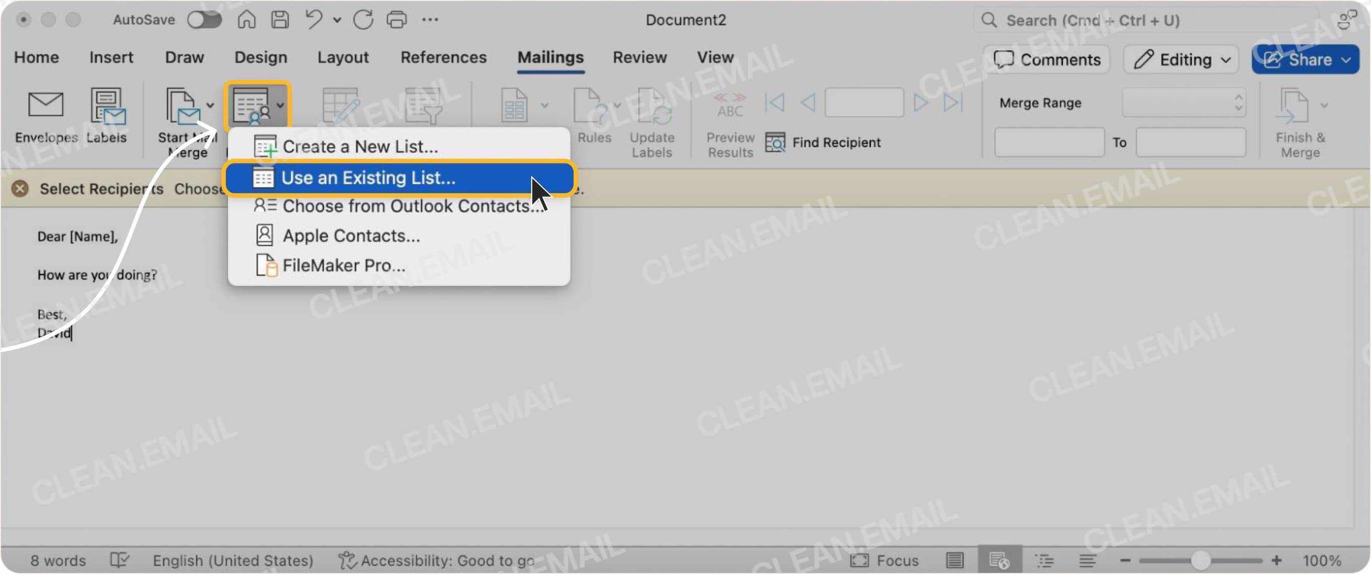 Outlook's mail merge for mass emails.